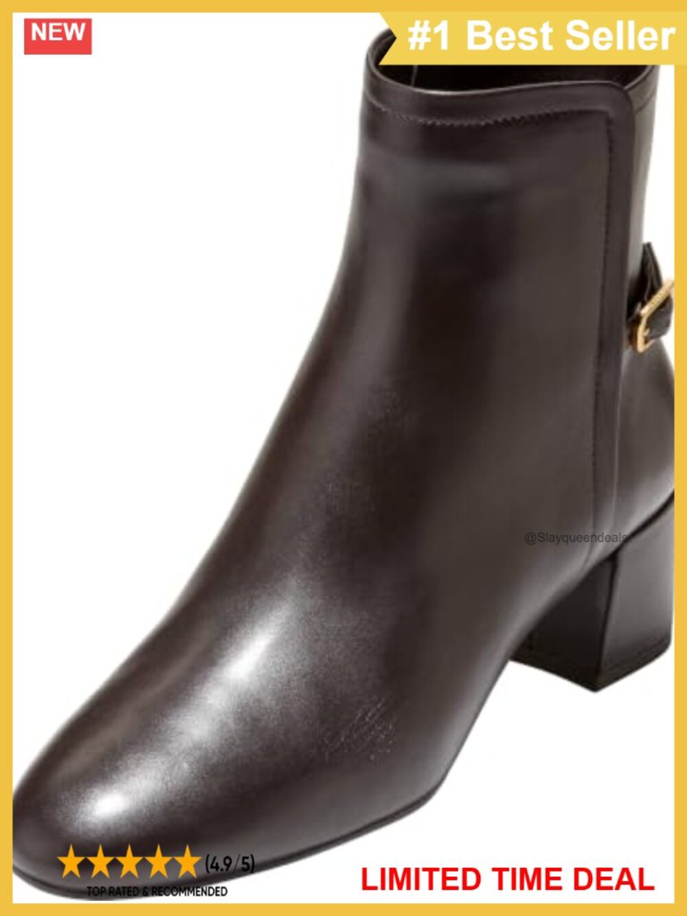 Leather Ankle Bootie Round Toe Flat Comfort Business Casual